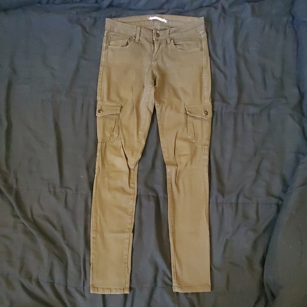 Cargo pants skinny olive green